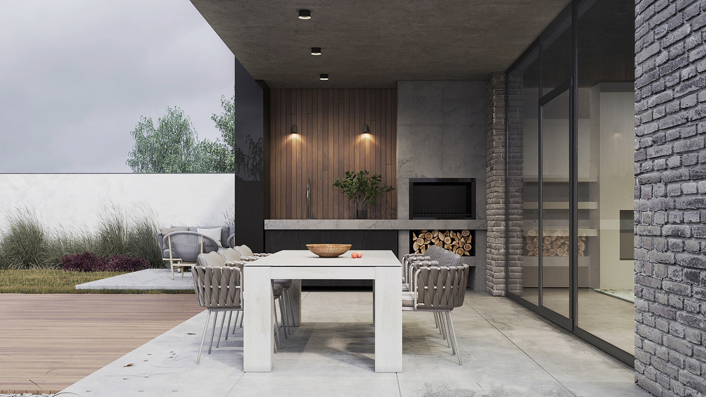 architecture CoronaRender  Cottage design exterior needdesign private house Render Villa visualization