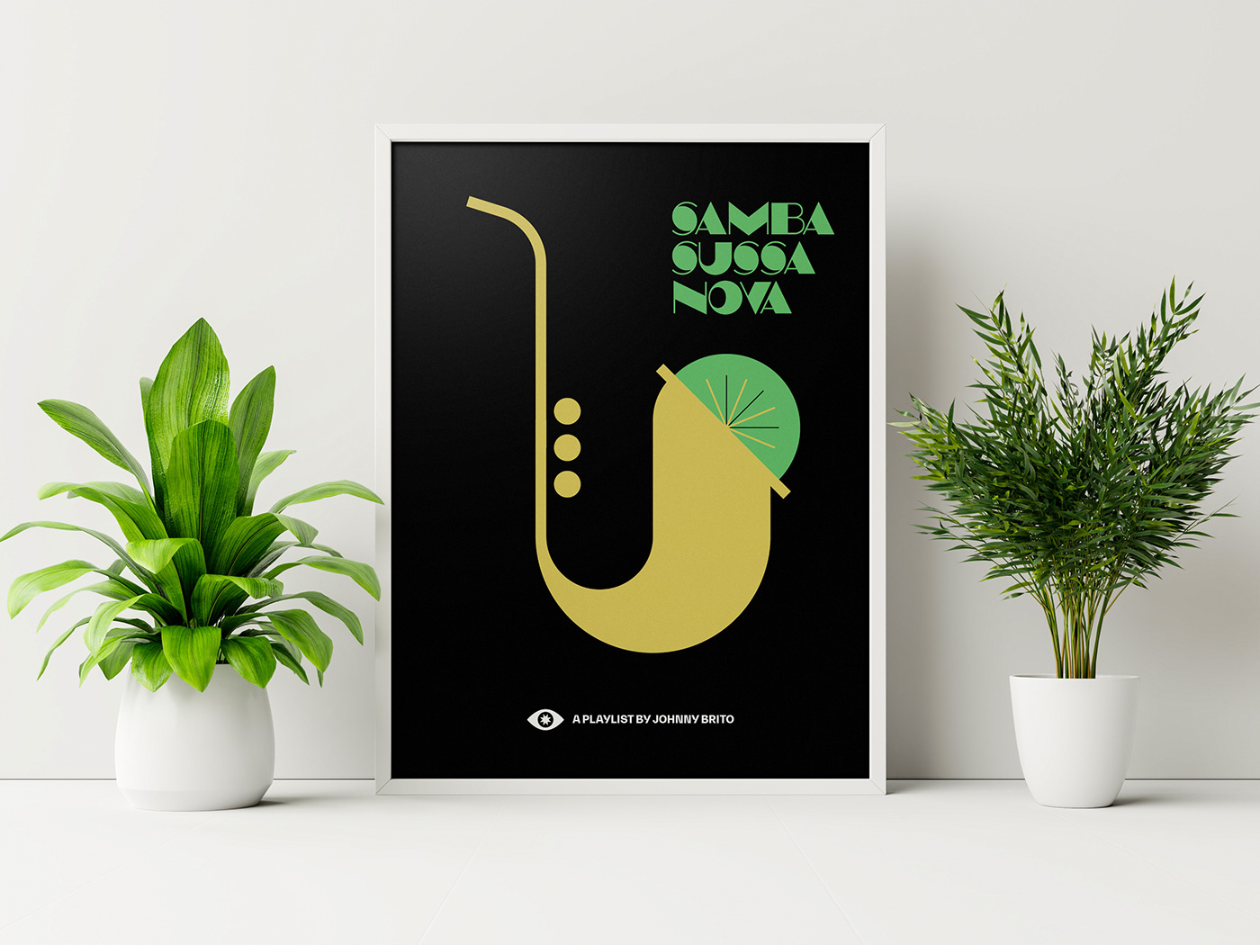 Bossa Nova Brazil cover custom type music playlist poster Samba spotify typography  