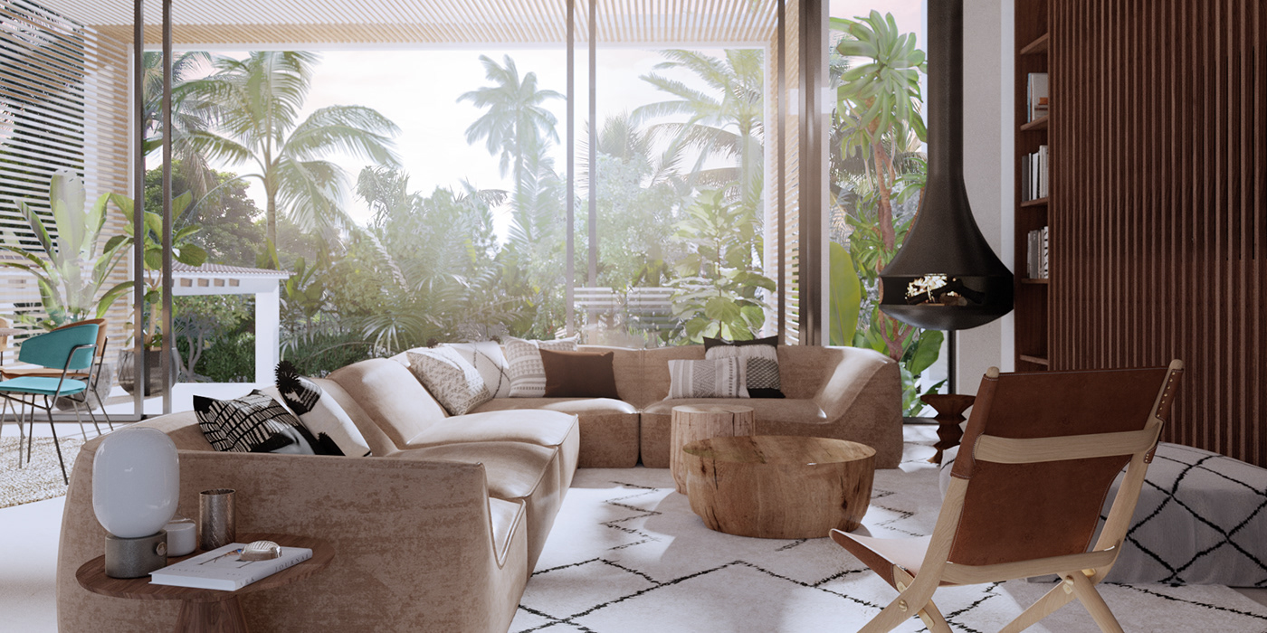 Interior interiordesign corona styling  mediterranean Villa Pool visualization