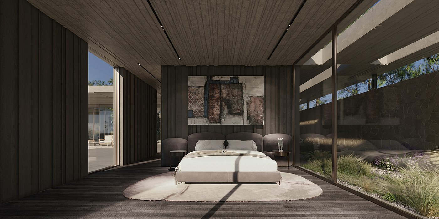 3ds max corona CoronaRender  design exterior interior design  modern poolhouse Render Villa