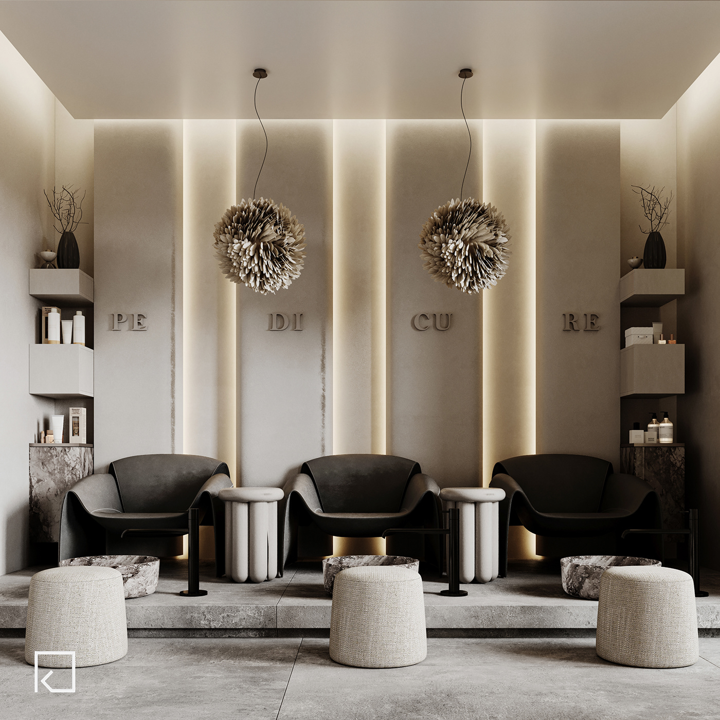 interior design  Interior design beauty salon visualization Render 3ds max CGI archviz corona