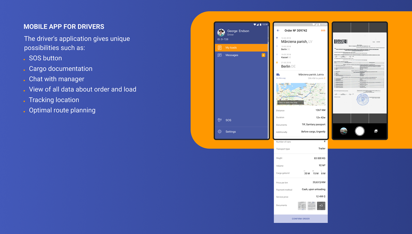 Logistics Mobile app Software Solution tms transportation ui design ux desing web application