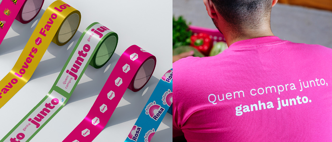 colorful feira Food  Fruit pink Retail Startup branding  logo visual identity