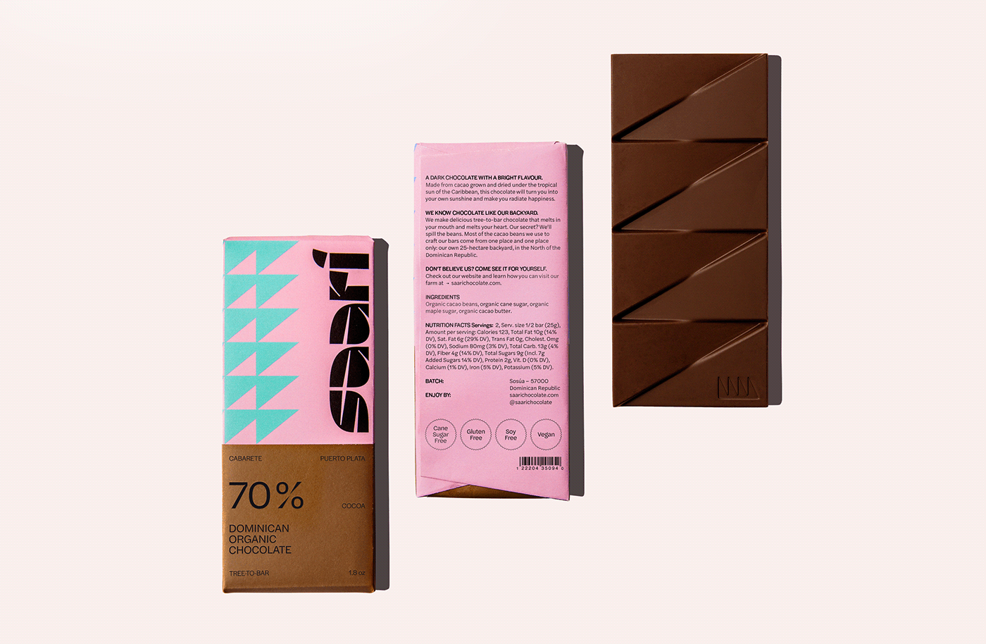 bright chocolate colors Custom geometric package Packaging shape Tropical