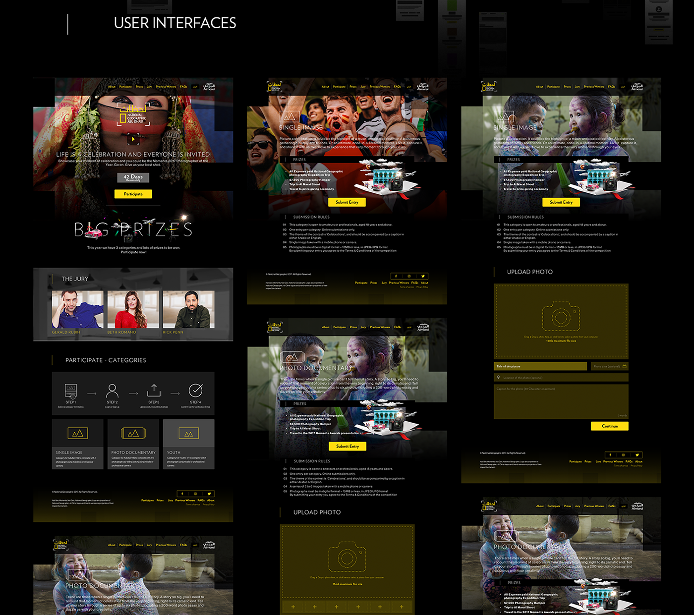 national geographic moments Photography  Competition Website user experience admin pane