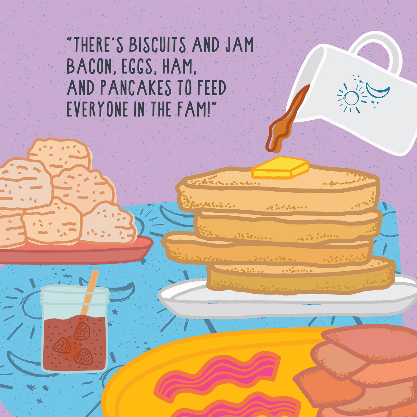 ILLUSTRATION  children's book children illustration breakfast Food  food illustration pancakes design color hand drawn