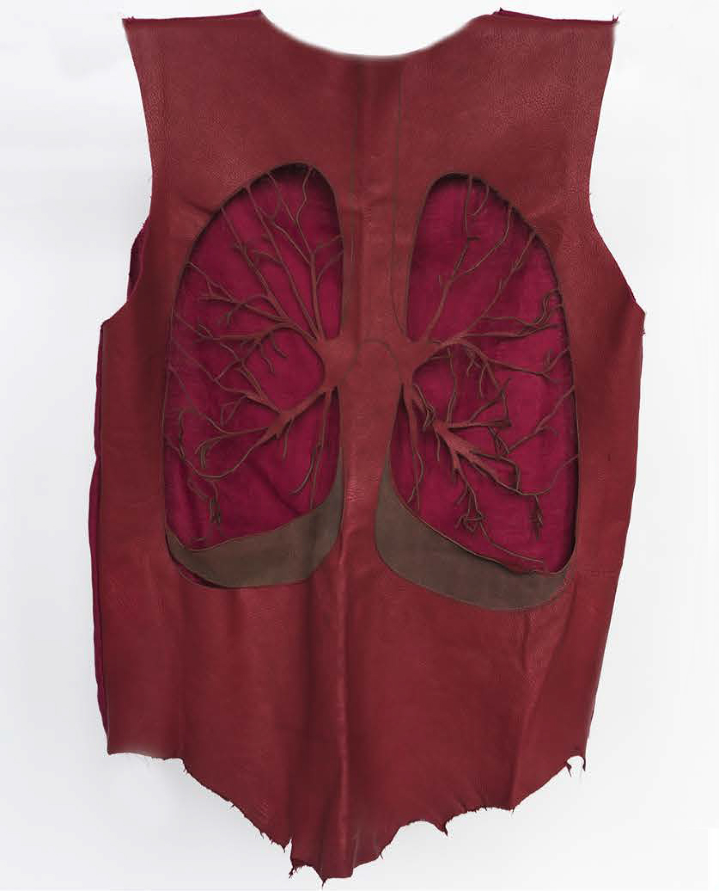 laser cut leather Fashion  acrylic Heat Set anatomical linen jacket SEW top
