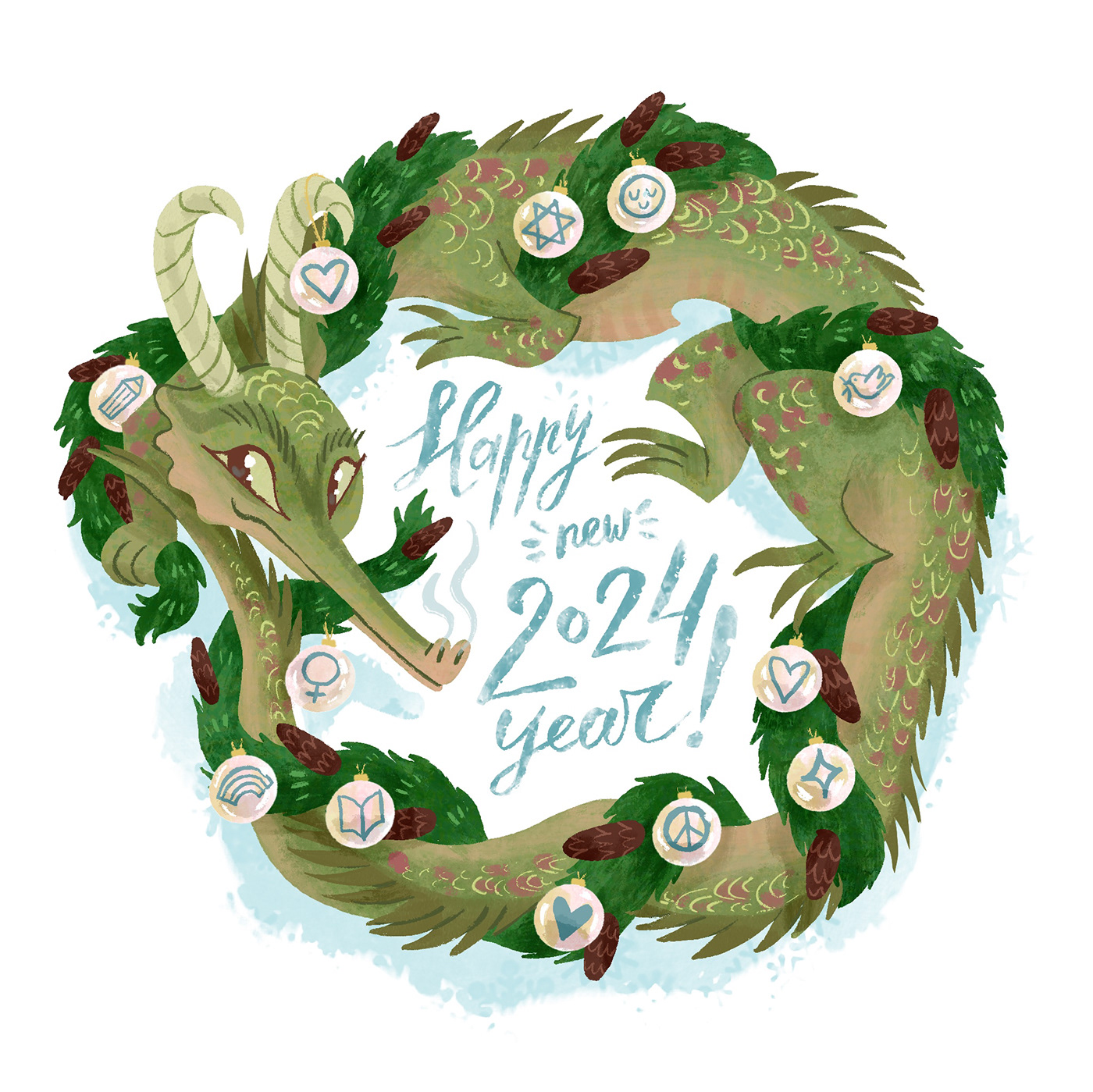 ILLUSTRATION  Character design  dragon fantasy digital illustration gift card greeting cards Lunar New Year New Year Card seasonal greetings