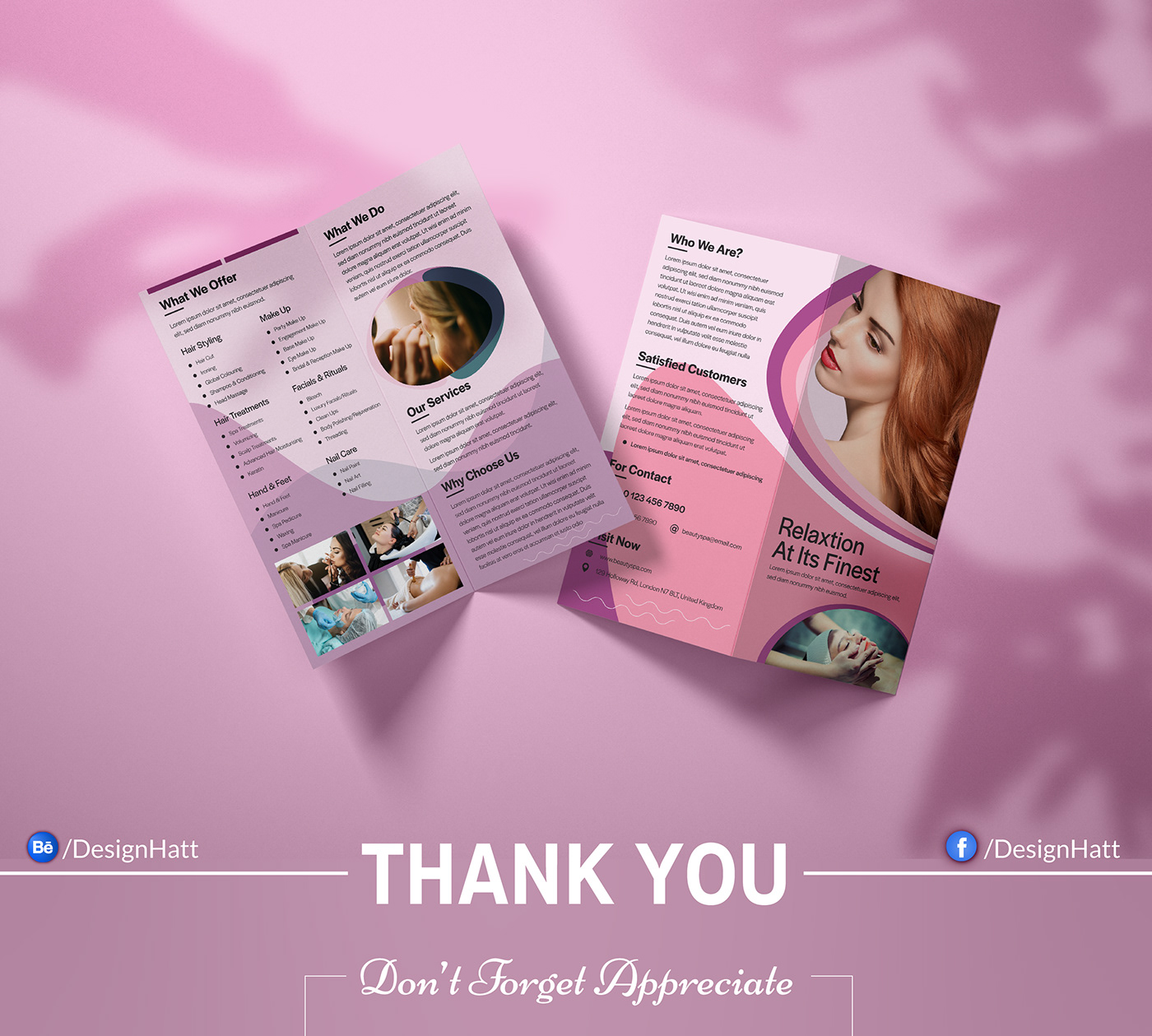beauty bifold brochure care Designhatt dl flyer Health modern Spa