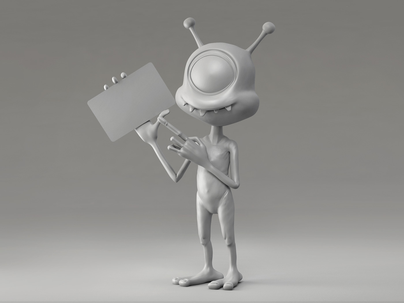 3D Character E.T. alien extra terrestrial cartoon