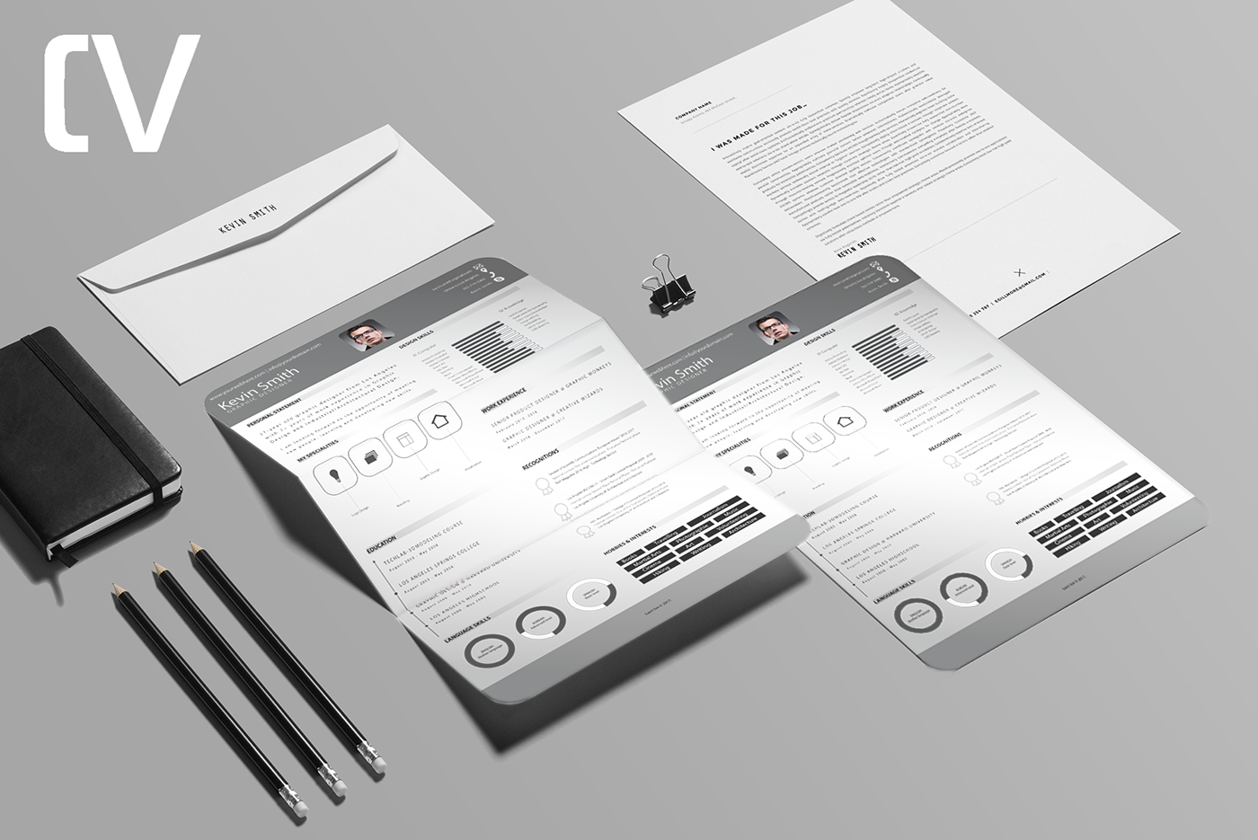 CV Resume apple design Website template free Project concept brand