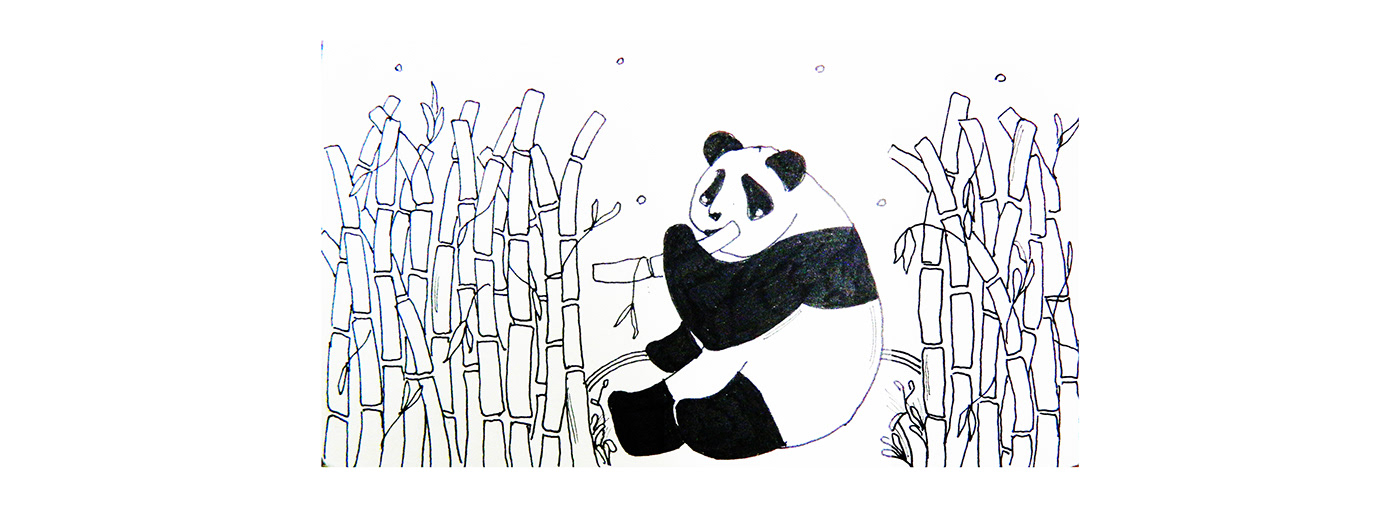 inktober ILLUSTRATION  Panda  Drawing  grayscale moleskine Nature