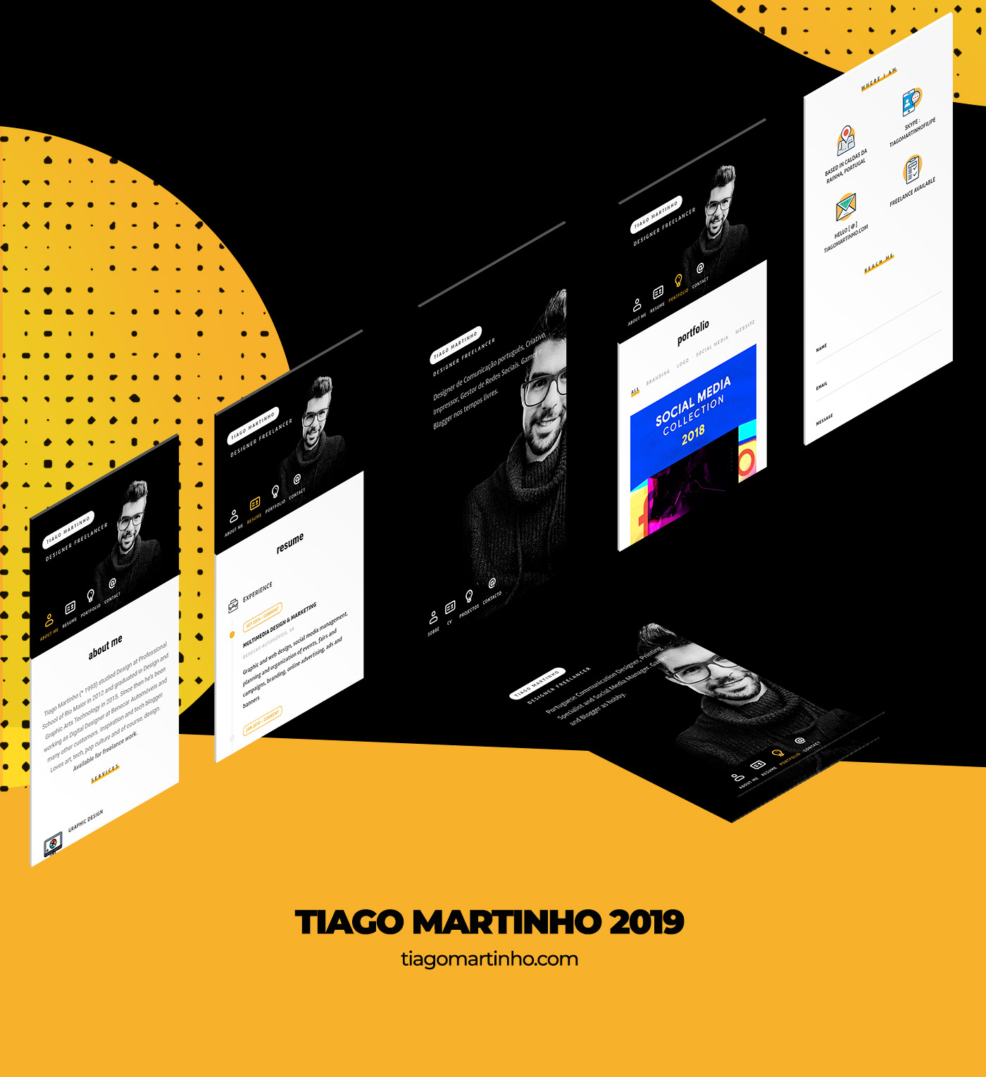 Tiago Martinho portfolio Website wordpress design Graphic Designer creative landing page Interface page
