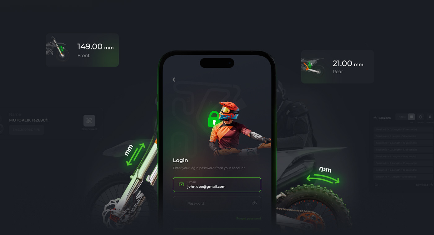 motorcycle Racing Motorsport UI/UX tracking Mobile app