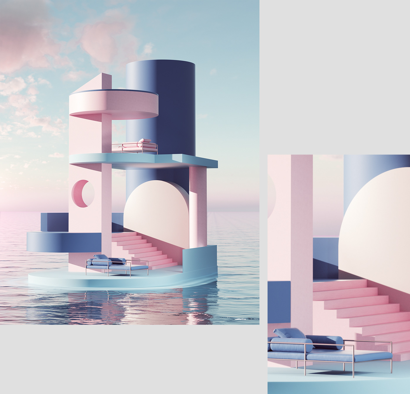 3D abstract architecture ArchWiz colors design dreamsacape petertarka Space  surreal