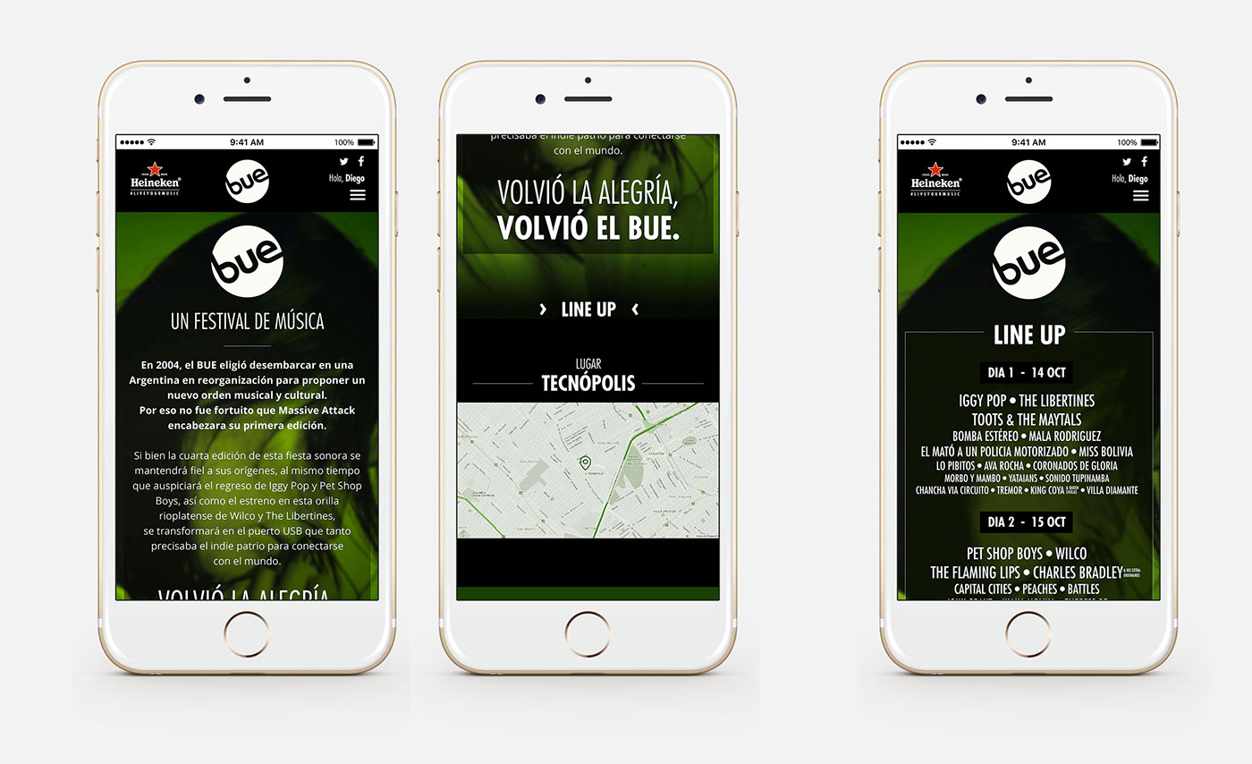 heineken Festival BUE landing page microsite Web Design  Responsive mobile
