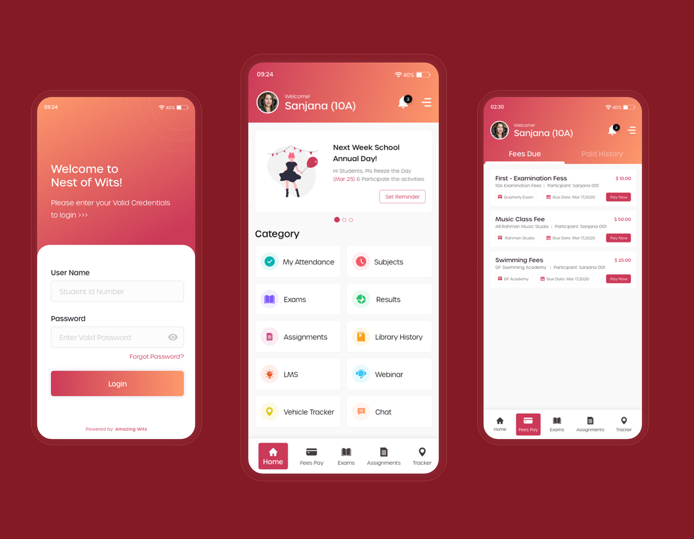 app Behance featured interaction Interface mobile school trend UI ux