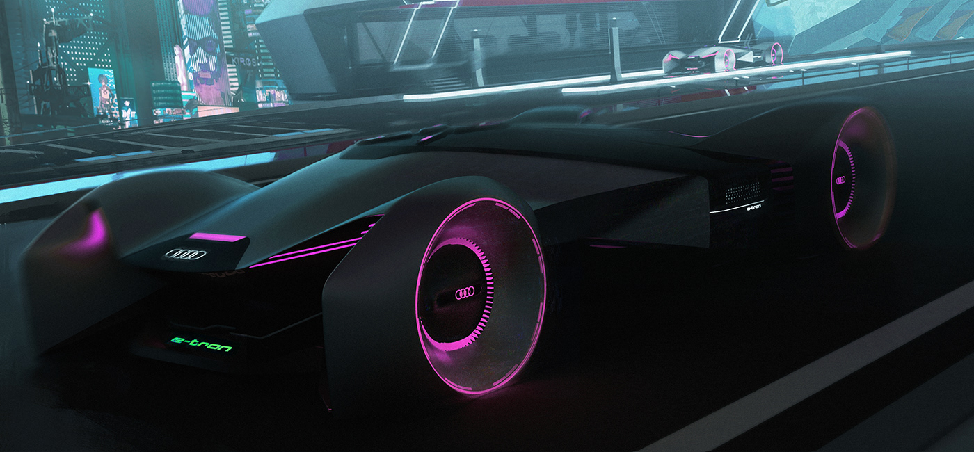 Cyberpunk Audi concept art car game digital design Film   CG