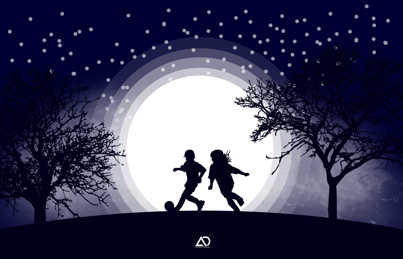 moonlight Silhouette moon photoshop design adobe graphic graphic design 