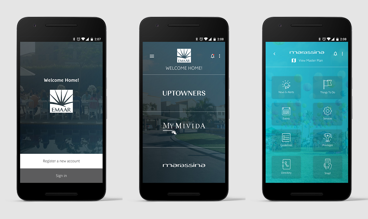 Emaar mobile application hybrid ios android concept UI ux