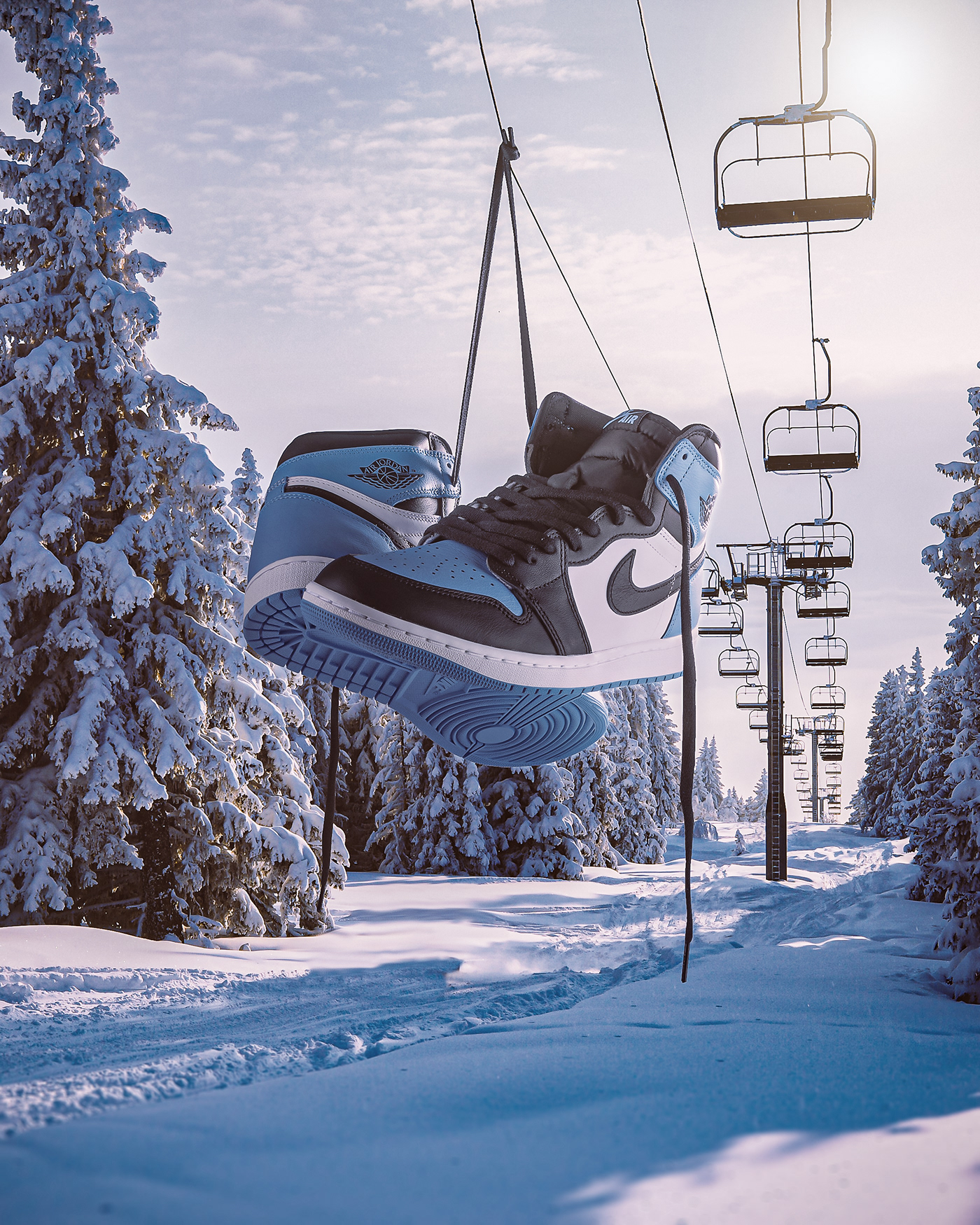 footwear sneakers Nike Advertising Photography Product Photography photo compositing Photo Manipulation retouching photoshop