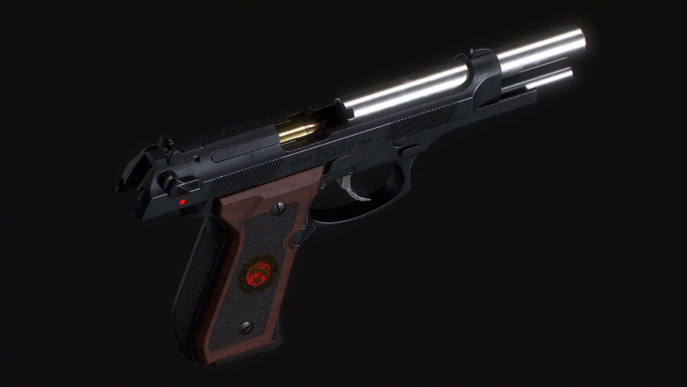 3D assets Game Art Games Gun pistol props resident evil Video Games Weapon