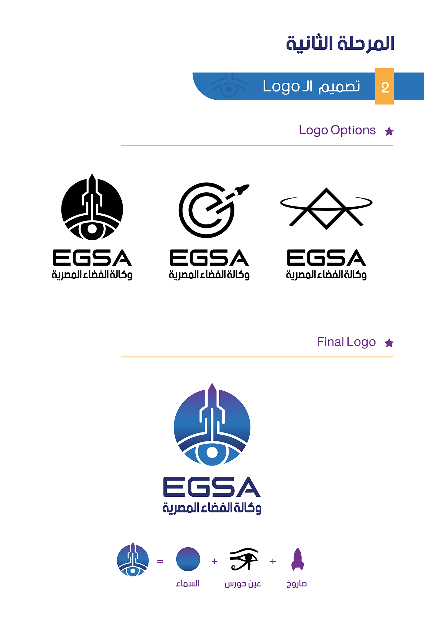 brading EGSA egypt graduation project logo satellite Stationery visual identity wayfinding وكالة الفضاء المصرية