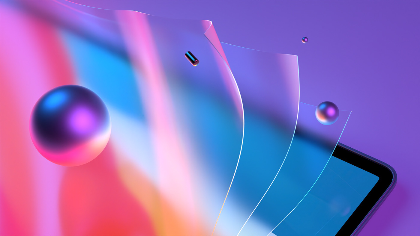 3D abstract c4d colorful Render Shading and Lighting