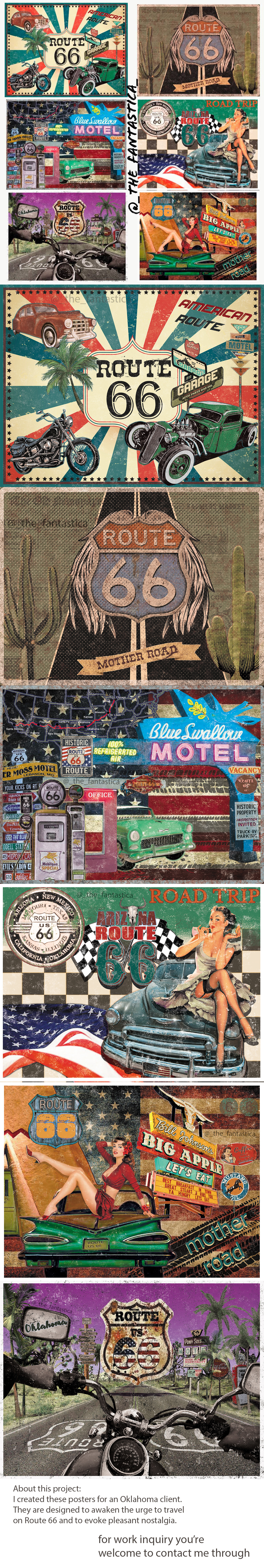 adobe american art ILLUSTRATION  oklahoma poster Project route66