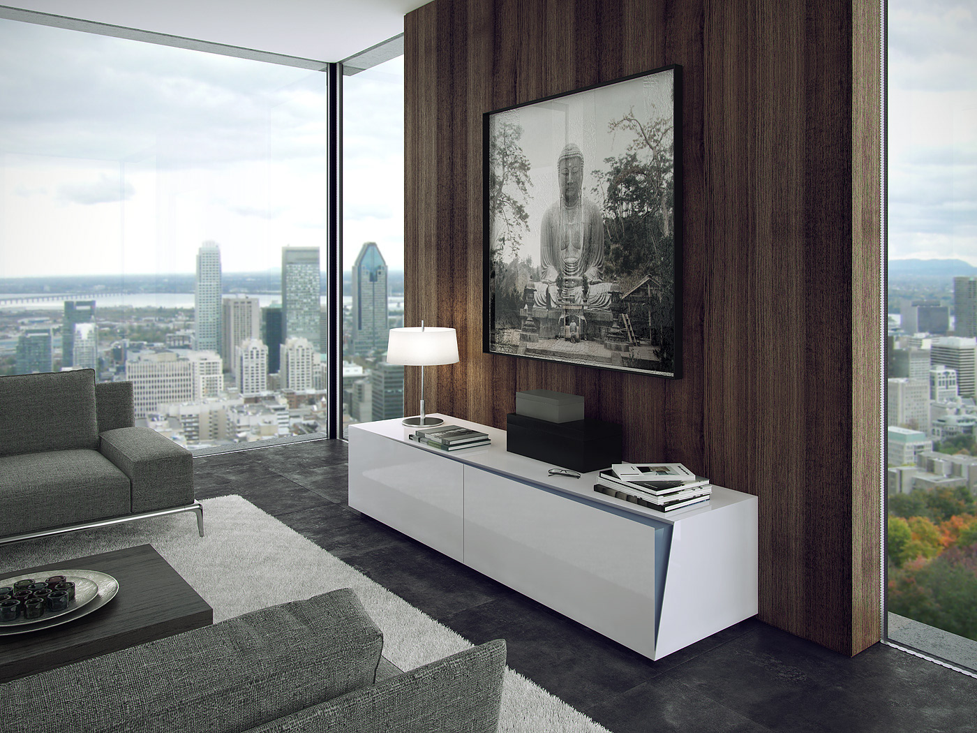 3D visual furniture design concept Sideboar CGI CG Interior Office living