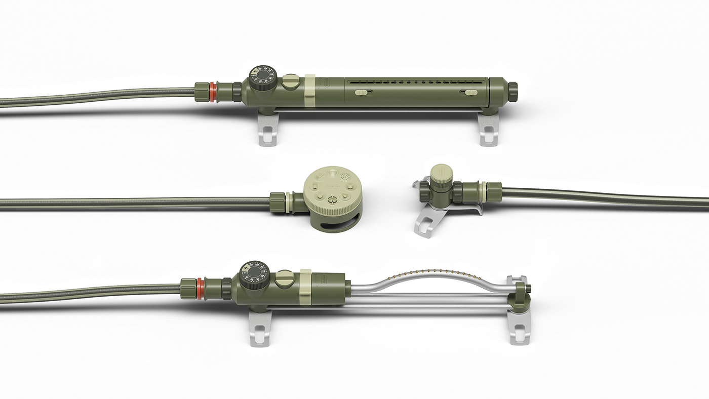 hose reels industrial design  manufacturing product design  recycled plastic Spray gun tools ifdesignaward sprinkler