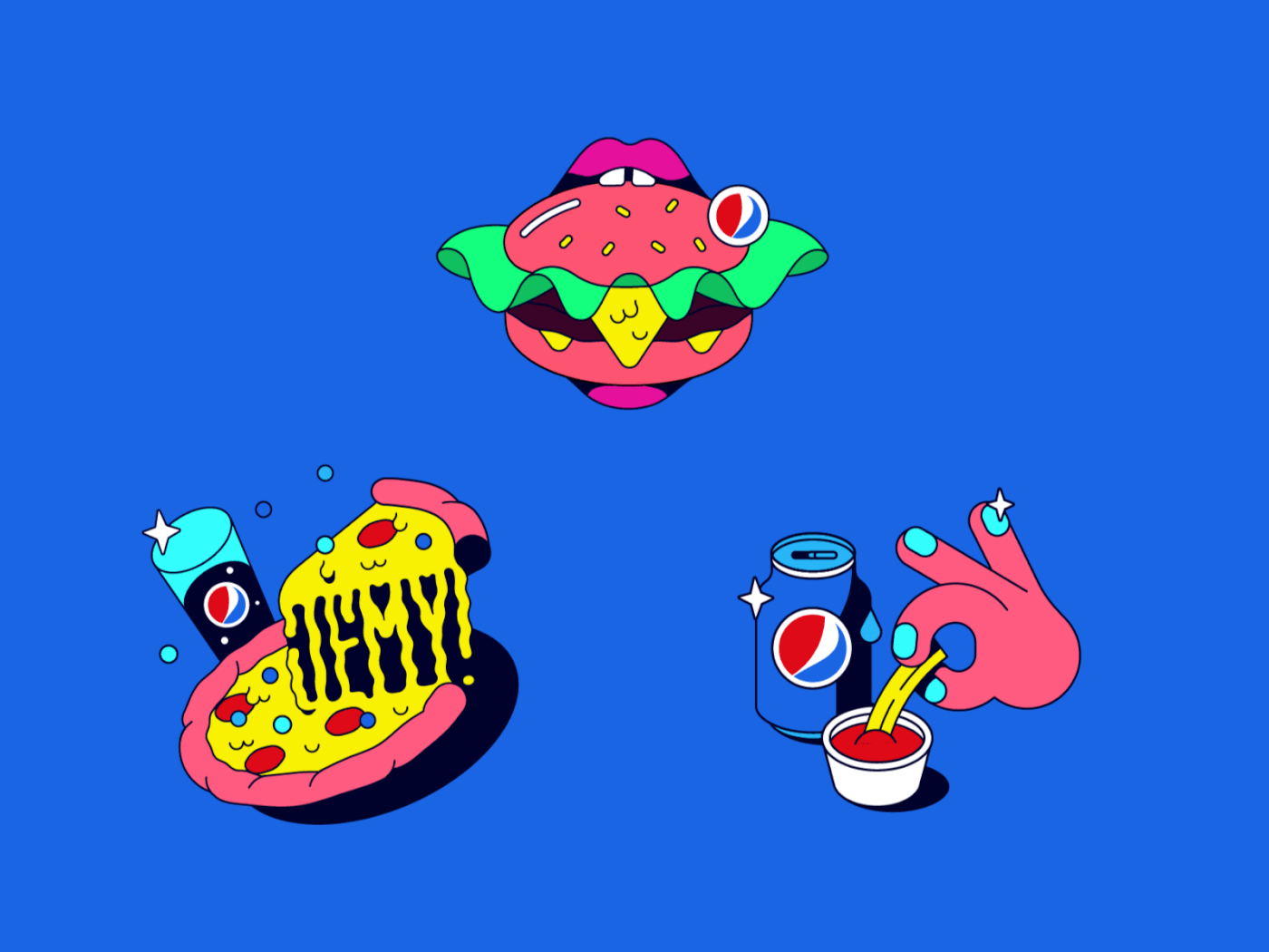 giph giphy ILLUSTRATION  pepsi popart popartstyle stickers vector DANCE   gogogo