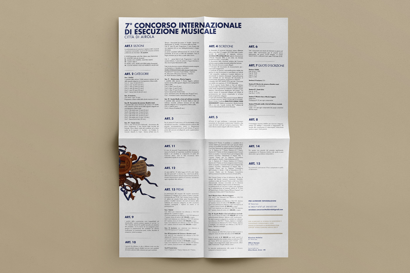 brochure Event Classic Classical Musical contest Regulation poster International musiccontest fresco paint