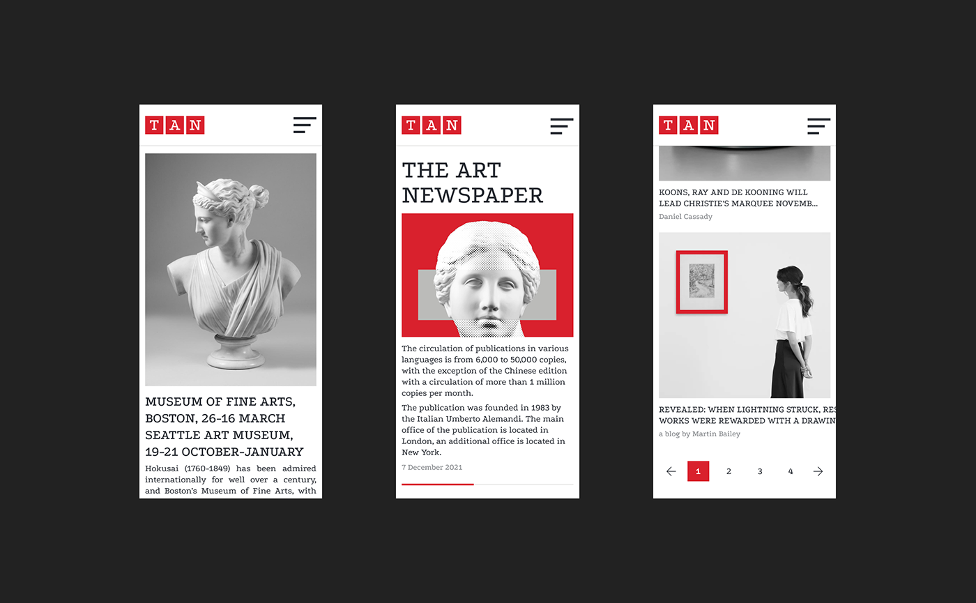 art news newspaper redesign the art newspaper UI ux ux/ui Web Design  Website