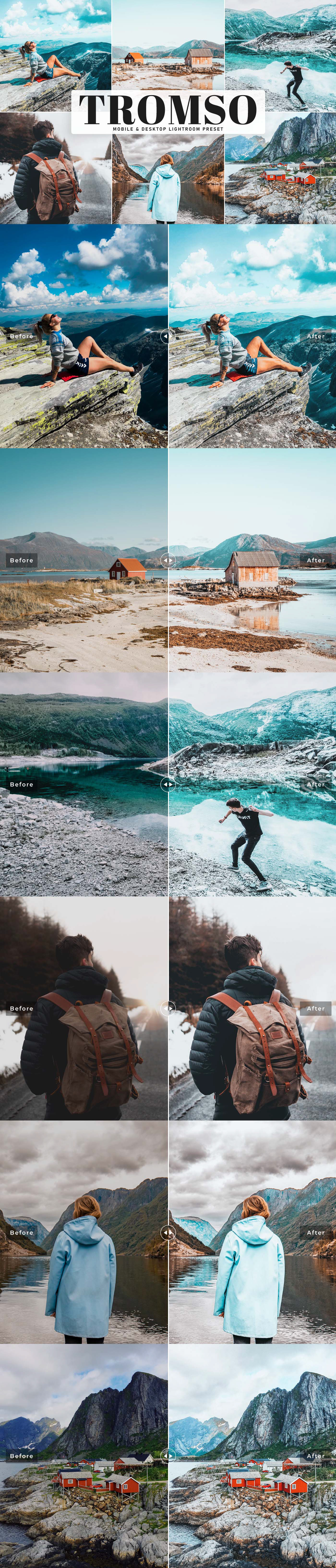 Free Tromso Lightroom Preset will give your photos bright, soft warm, accent blue & whitish tones.