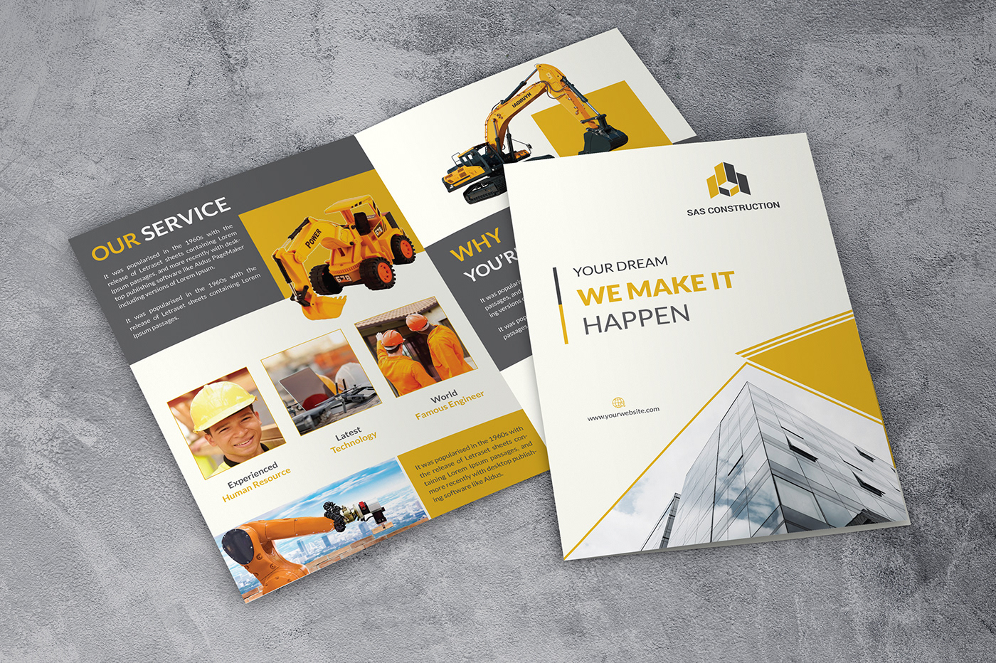 construction company brochure bifold brochure