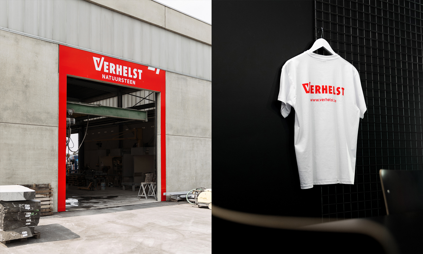 verhelst construction contractor branding  identity red White checkmark Photography  check