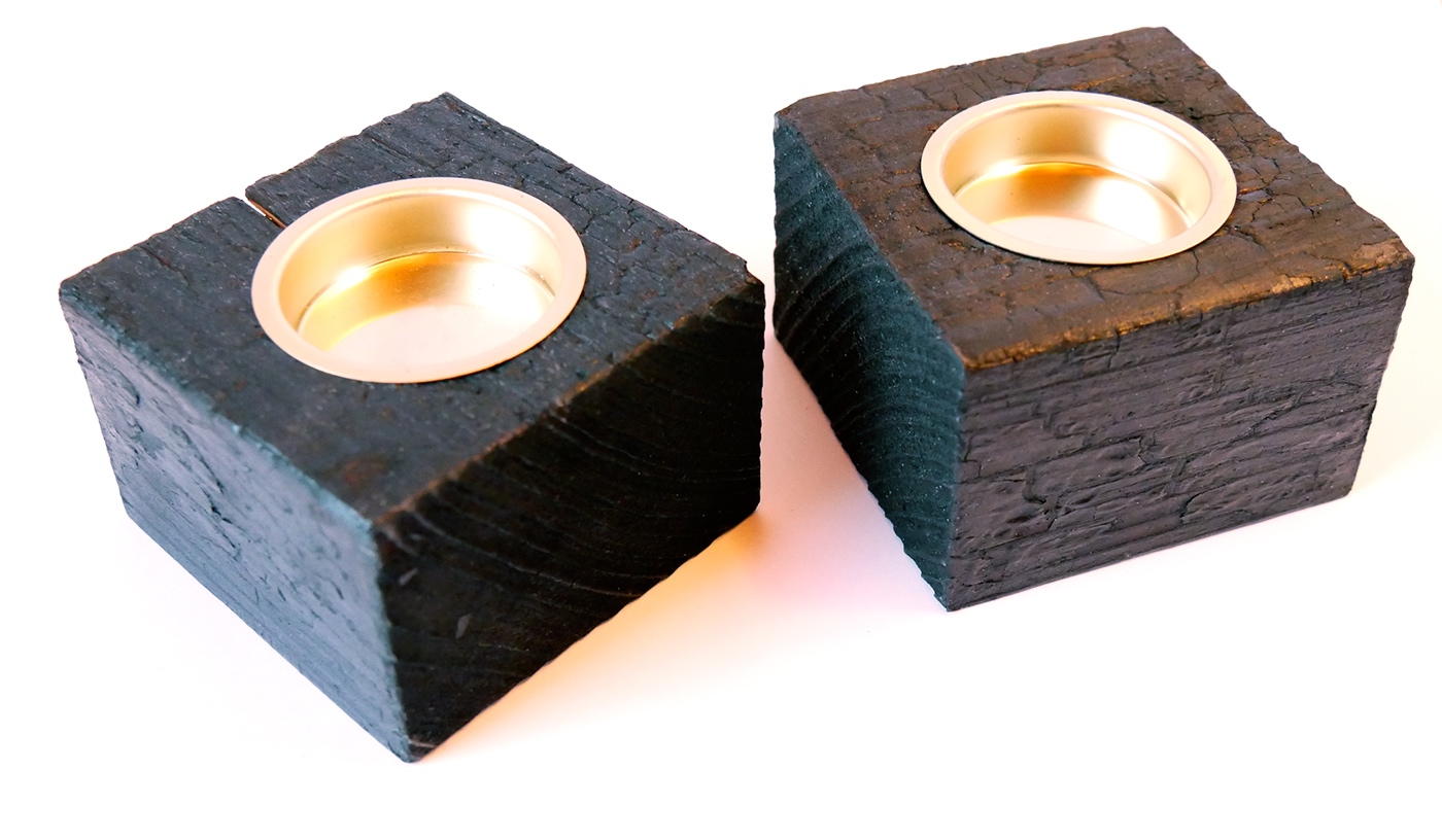 chopping board shou sugi ban candleholder end-grain woodturning wood Lamp star