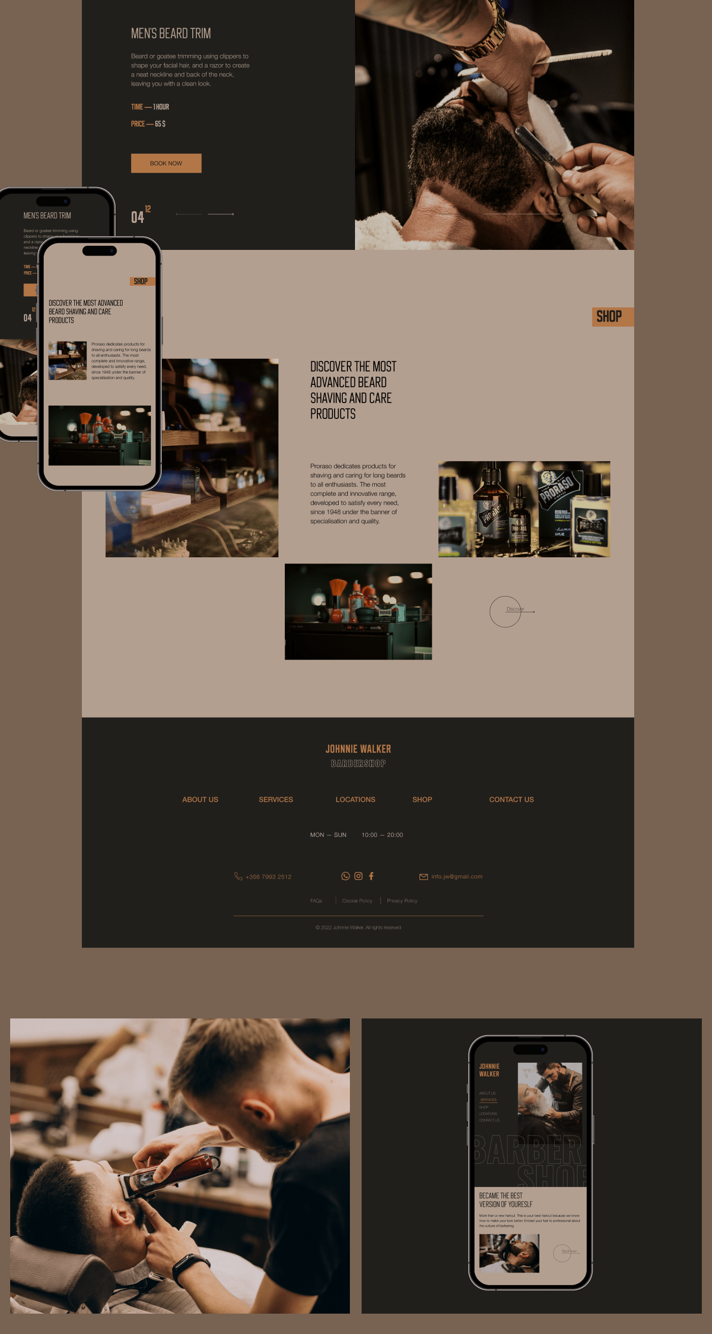 barbershop Buyan design Helvetica Neue landing page UI/UX uiuxdesign Webdesign