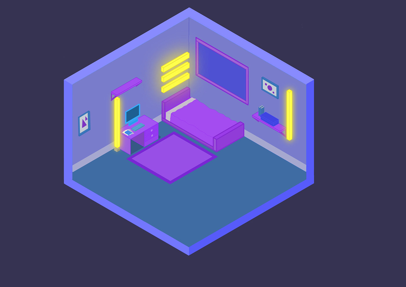 Isometric isometric illustration isometric design complementary complementary colors