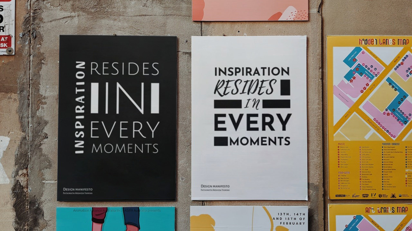 design manifesto black and white typeface poster