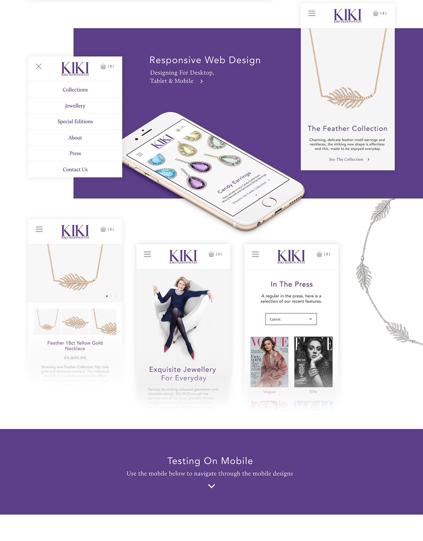 Kiki Jewellery Website Design Responsive mobile tablet