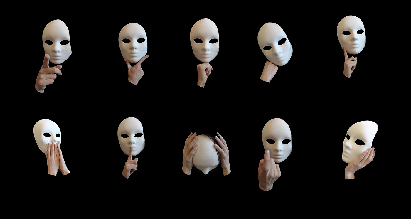 faceless gestures hand mask
