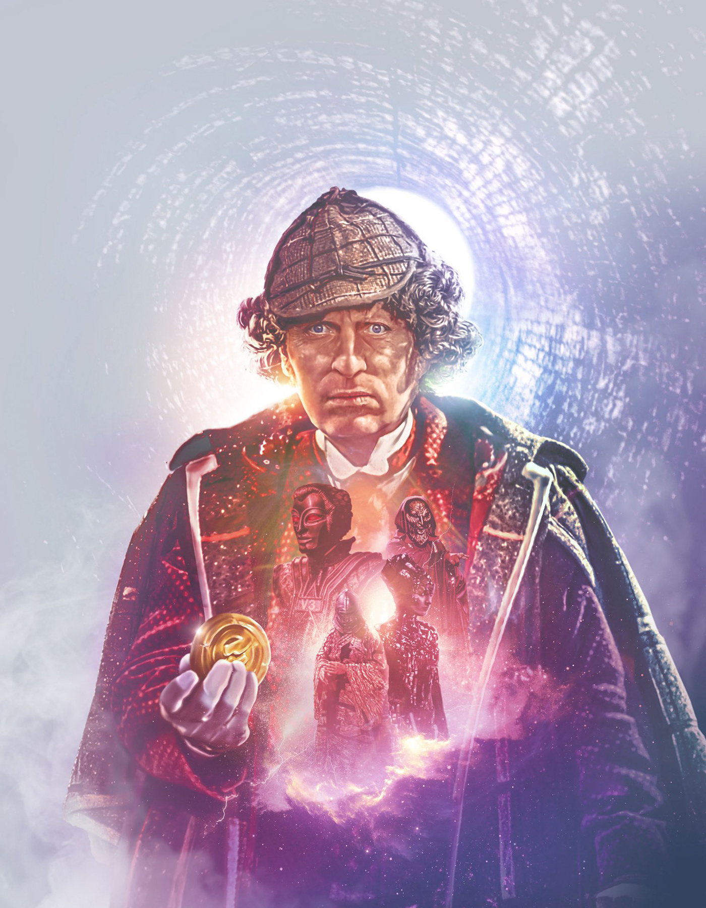 bluray packaging composition Digital Art  digital painting Doctor Who product design  retouching  tom baker