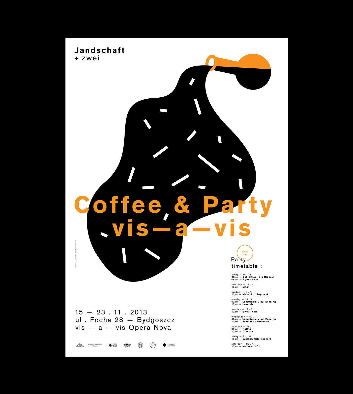 Event party Landschaft david blazewicz poster branding  Coffee ILLUSTRATION  pattern