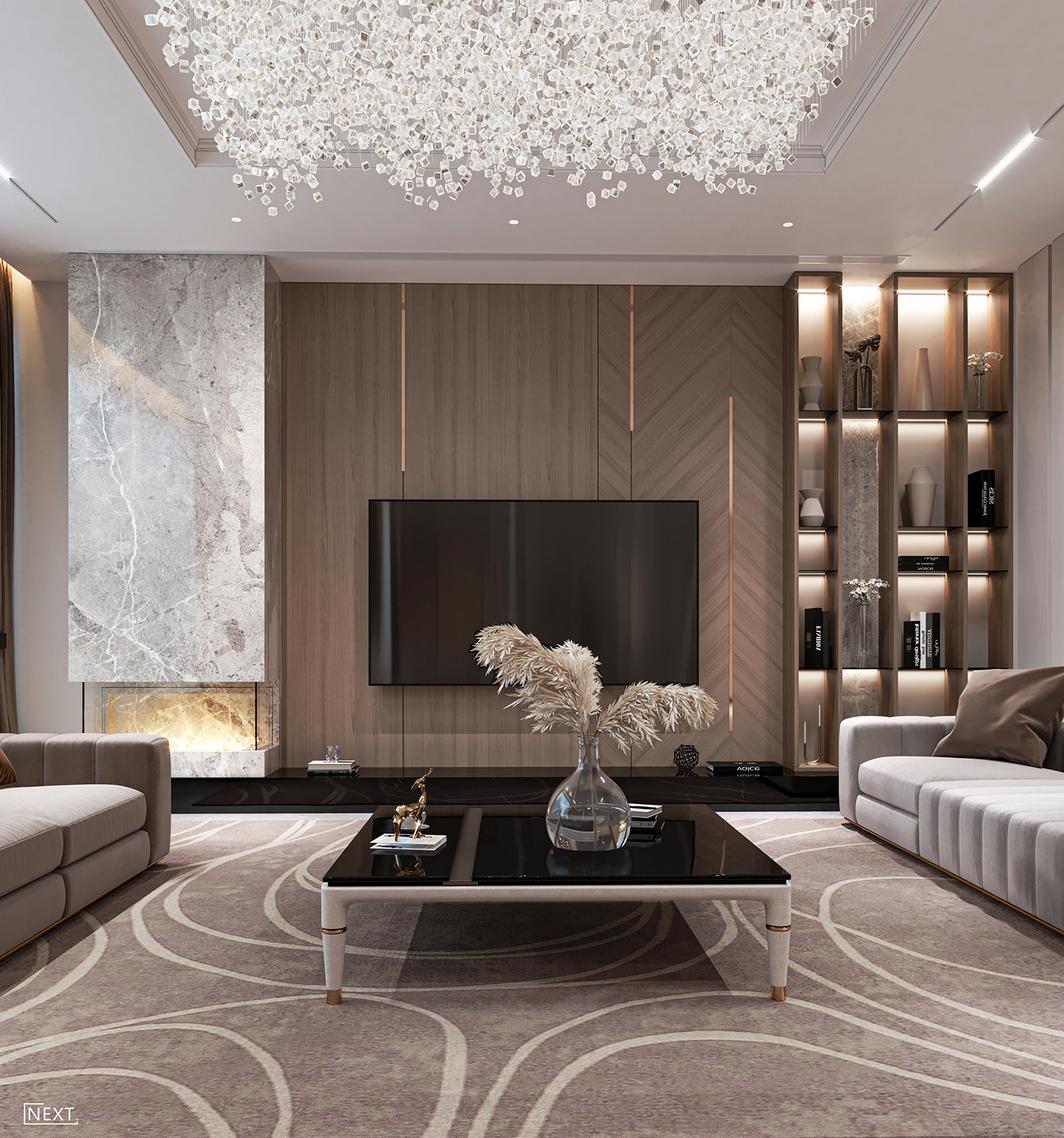 contemporary dining room elegant Interior luxury MAJLIS modern reception Staircase Villa