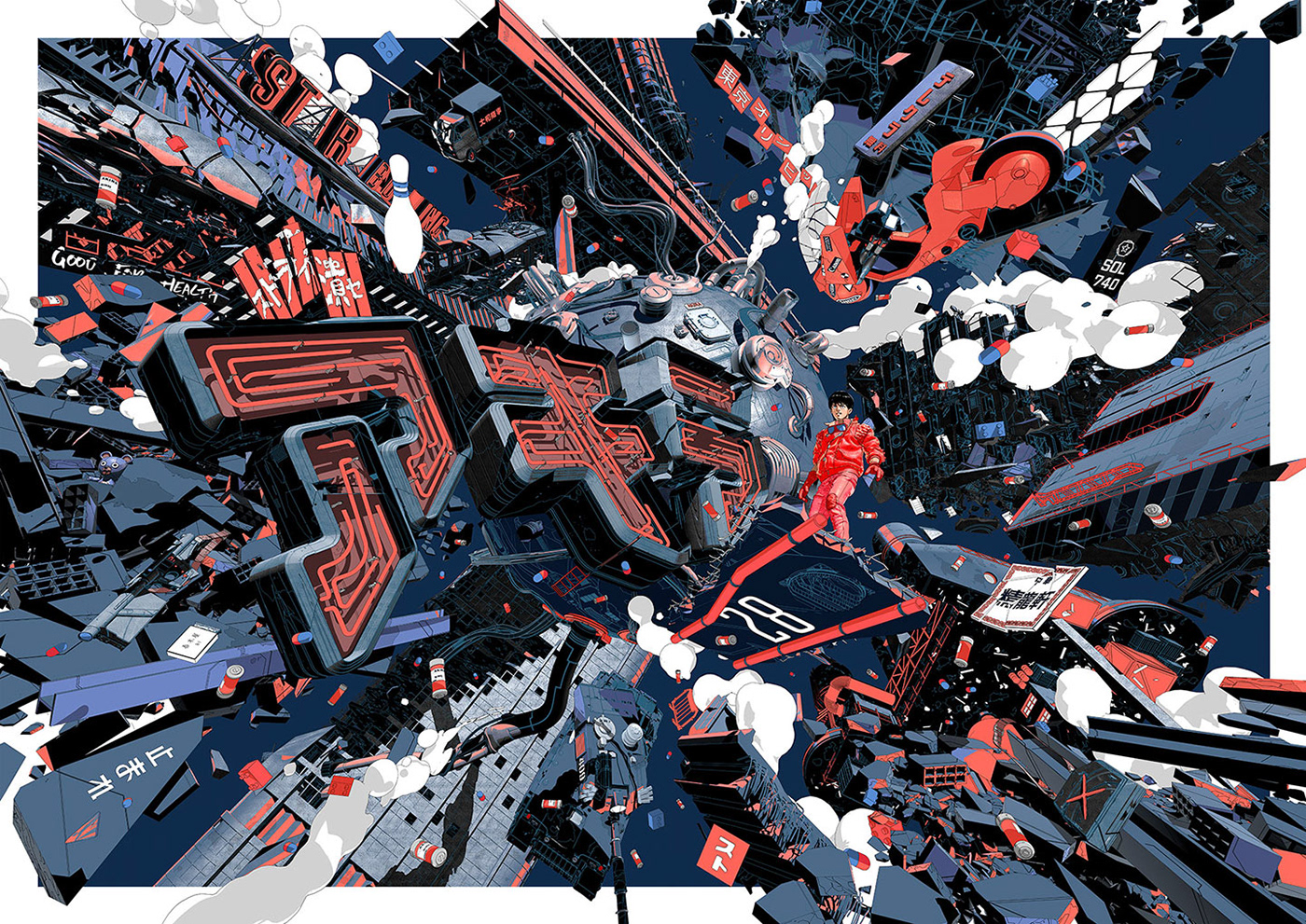3D Type akira anime Cyberpunk Digital Art  fanart ILLUSTRATION  manga poster Scifi