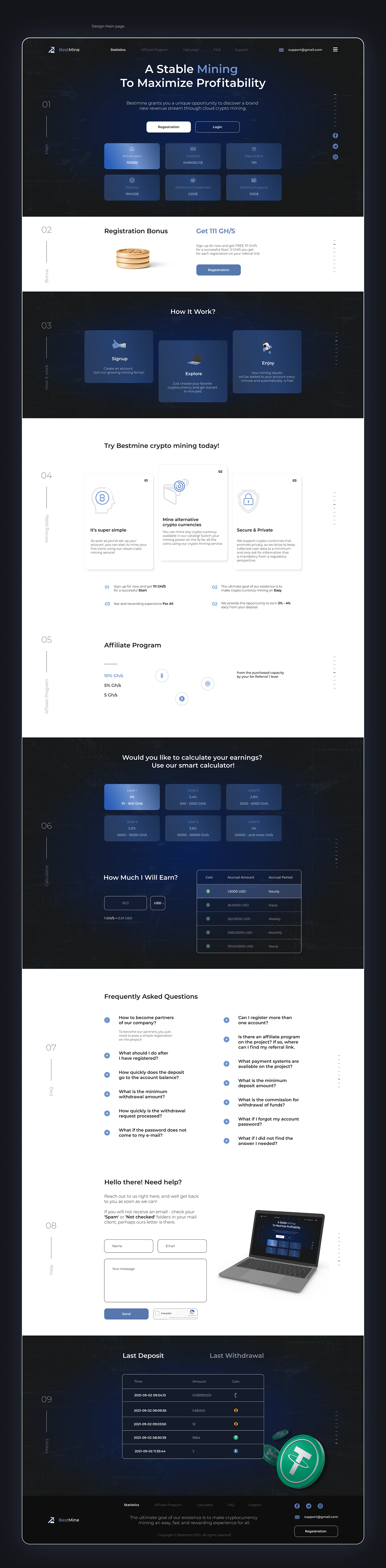 crypto dashboard Figma Mining UI/UX web-design Webdesign Website веб-дизайн дизайн сайта