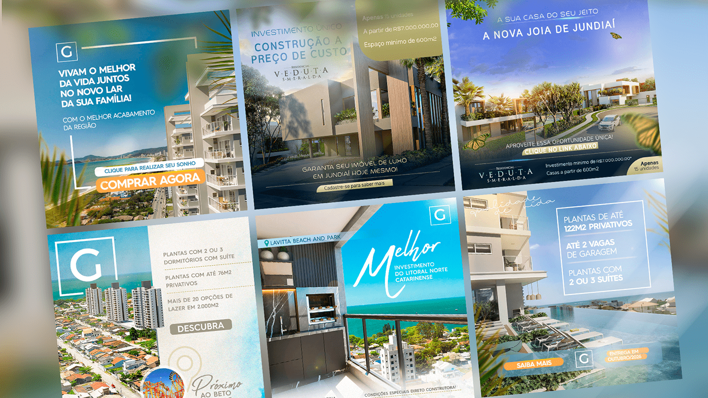 ads Social media post Graphic Designer brand identity design luxury real estate house construtora ads design