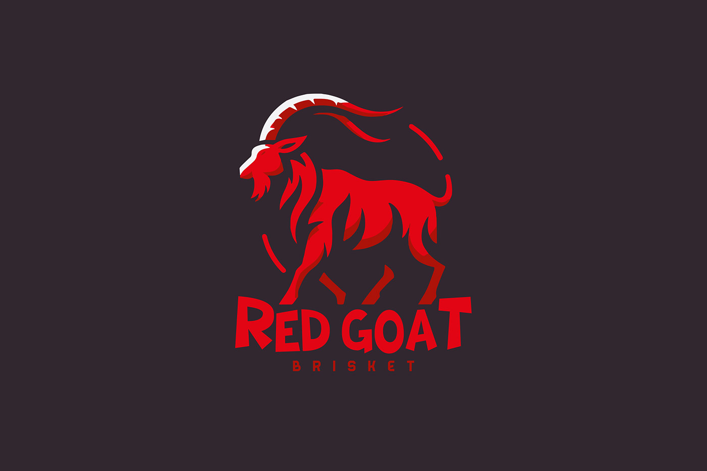 red goat brisket Fast food Logo Design identity Brand Design restaurant sandwich Packaging